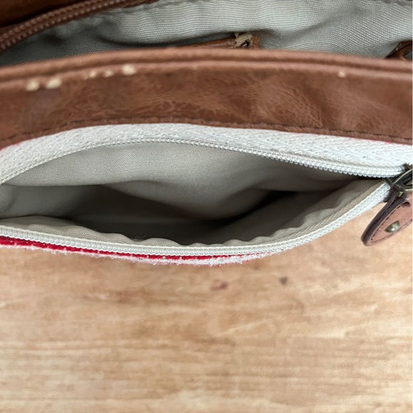 Hibou red & white striped crossbody bag - Picture 5 of 10